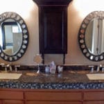 Sierra Remodeling master bathroom remodel granite counters dual vanity (blurry photo)