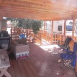 Sierra Remodeling - large covered redwood patio with wheelchair ramps