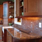 Beautiful granite countertops in a luxury kitchen.